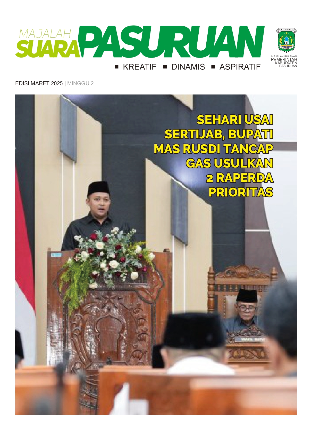 Sampul untuk Majalah Suara Pasuruan Edisi Maret Minggu II Tahun 2025