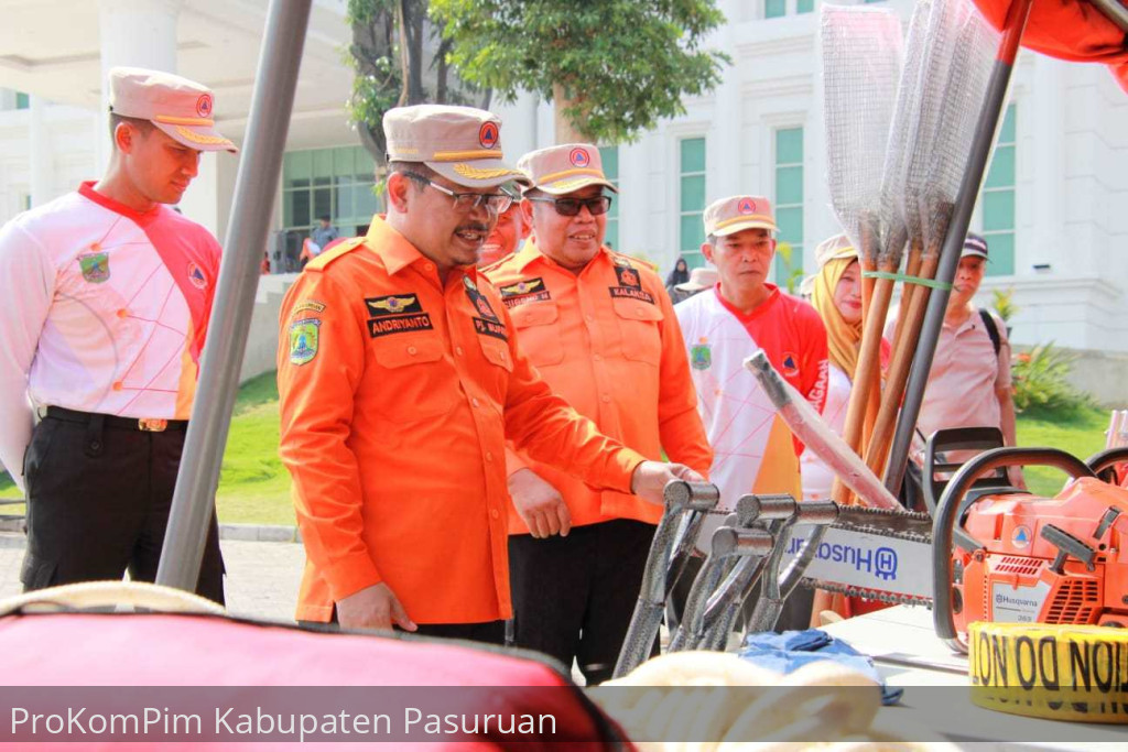 Pj. Bupati Pasuruan Pimpin Apel Kesiapsiagaan Bencana