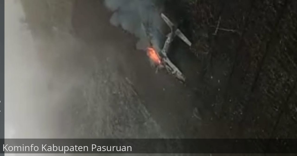 Pesawat TNI AU Jatuh di Desa Keduwung, Kecamatan Puspo
