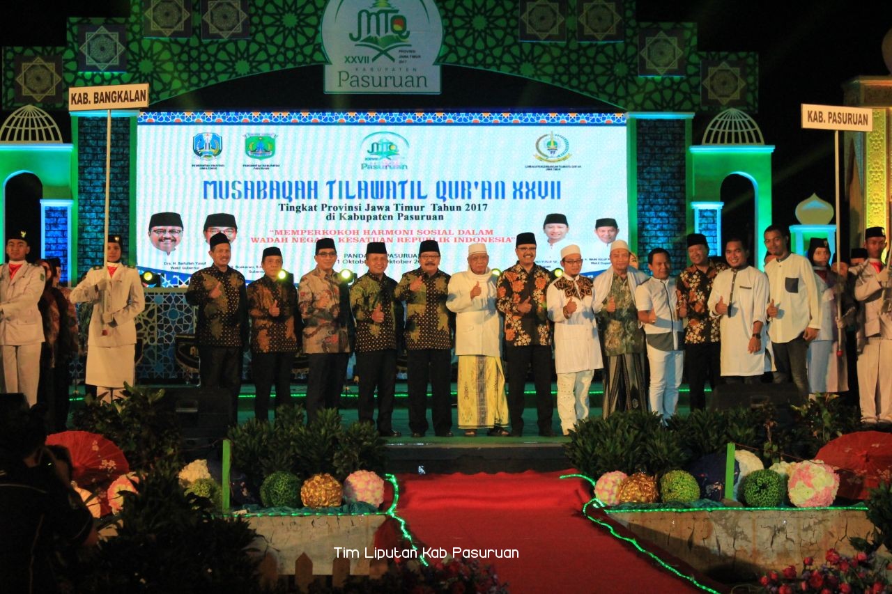 Gubernur Jatim, Soekarwo Resmikan Pembukaan MTQ ke XXVII Jatim Tahun 2017