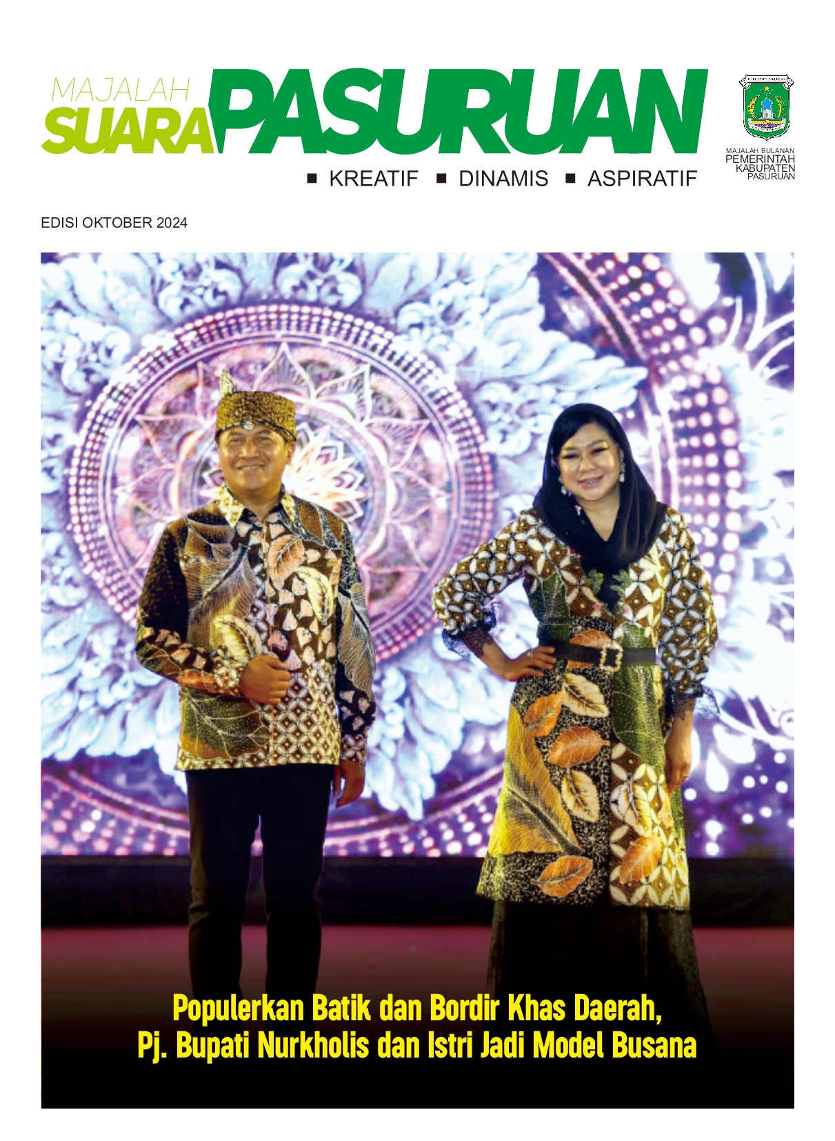 Sampul untuk Majalah Suara Pasuruan Edisi Bulan Oktober Tahun 2024