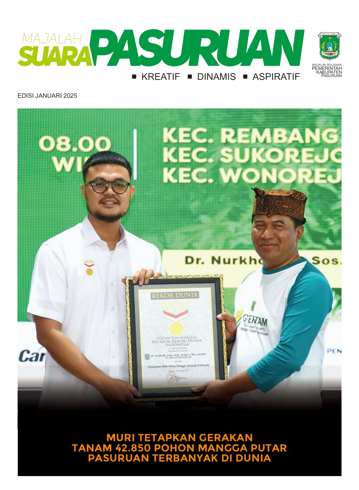 Sampul untuk Majalah Suara Pasuruan Edisi Bulan Januari Tahun 2025