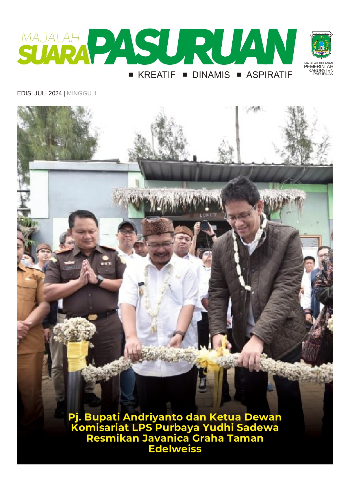 Sampul untuk Majalah Suara Pasuruan Edisi Juli Minggu I Tahun 2024