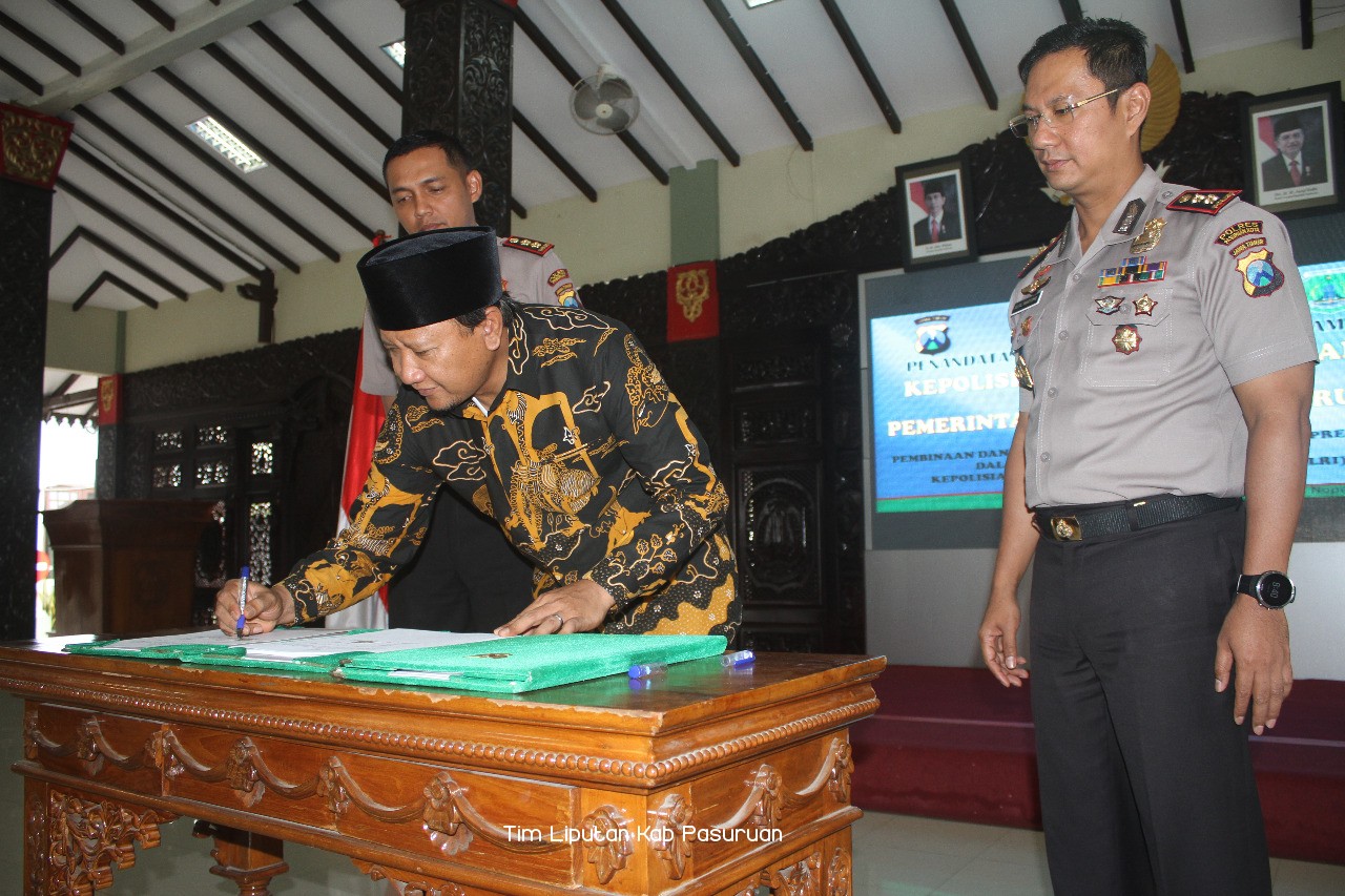Kawal Dana Desa, Pemkab Pasuruan Teken MoU dengan Polres dan Polres Pasuruan Kota