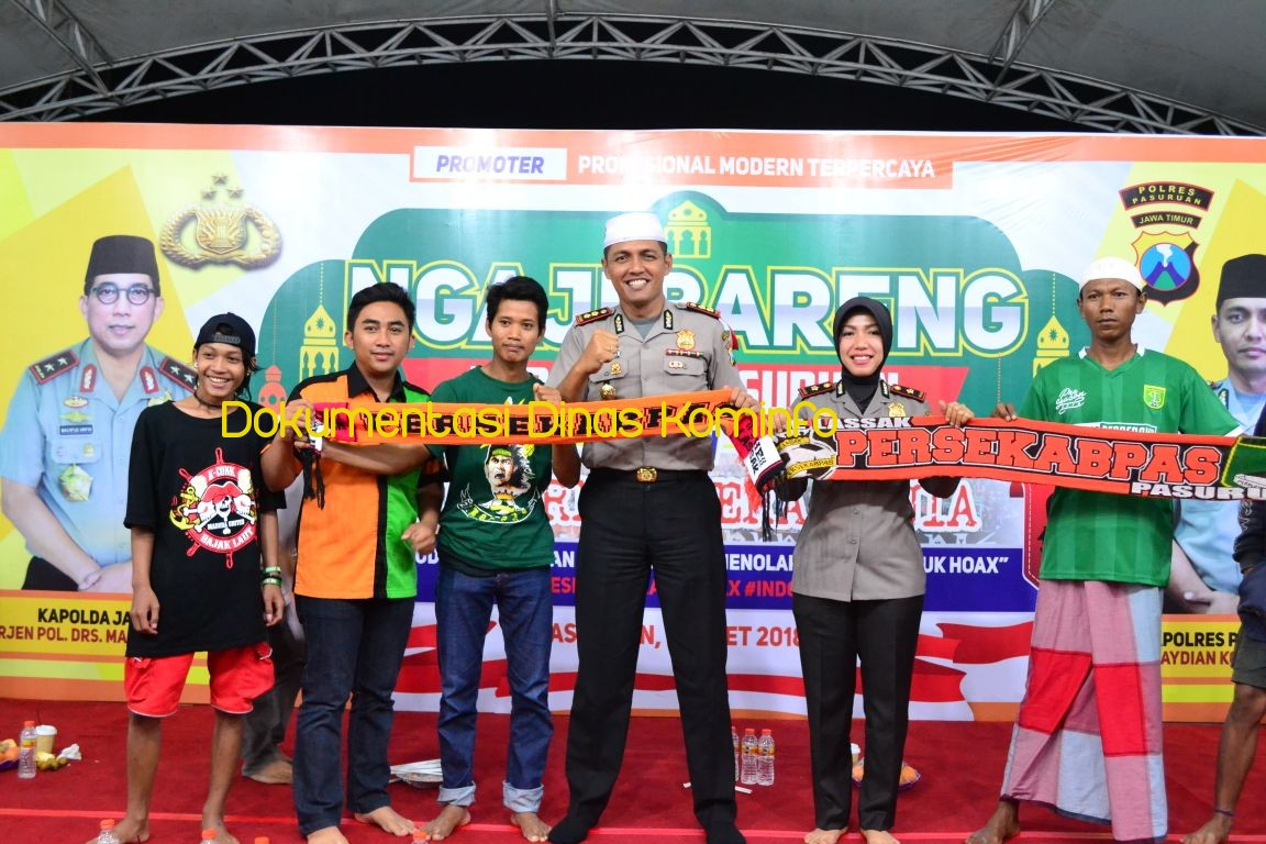 Tolak Hoax, Polres Pasuruan Ajak Sakera Mania Ngaji Bareng