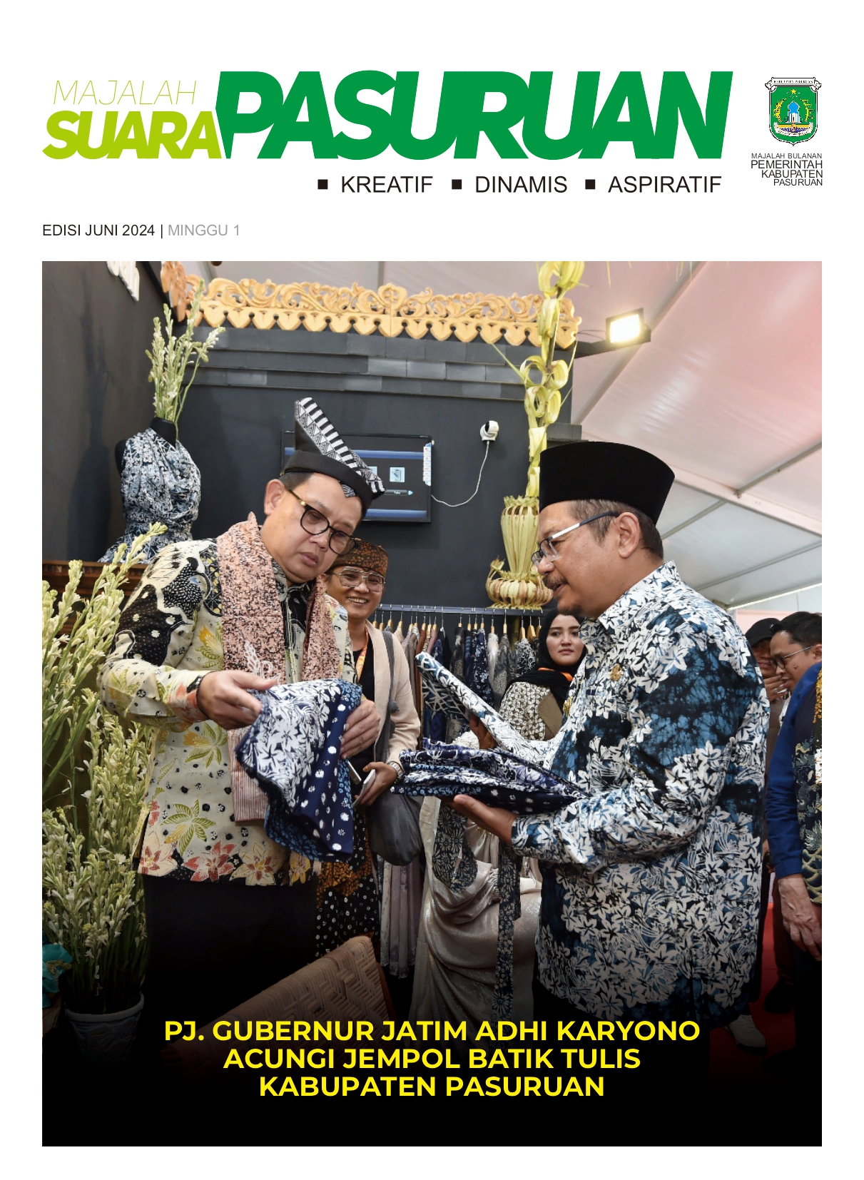 Sampul untuk Majalah Suara Pasuruan Edisi Juni Minggu I Tahun 2024