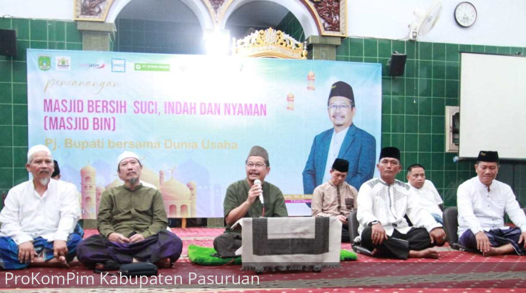 Canangkan Masjid BIN, Pj. Bupati Pasuruan Ajak Umat Muslim Tebar Kebaikan Dengan Rawat Kebersihan Masjid