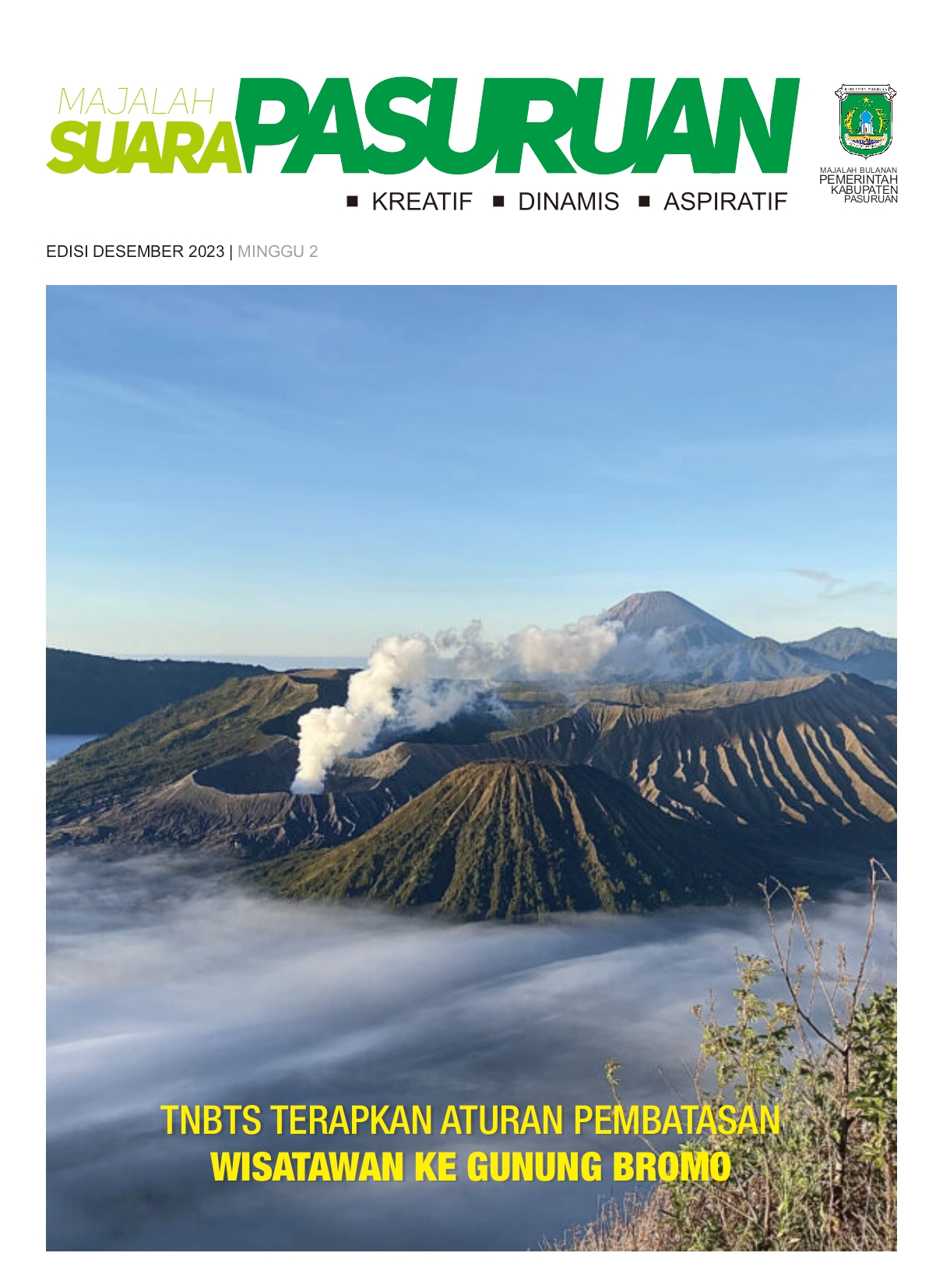 Sampul untuk Majalah Suara Pasuruan Edisi Desember Minggu II Tahun 2023