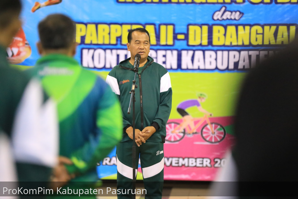 Pj. Bupati Nurkholis Berangkatkan 151 Atlet POPDA dan 15 Atlet PEPARPEDA Provinsi Jatim 2024