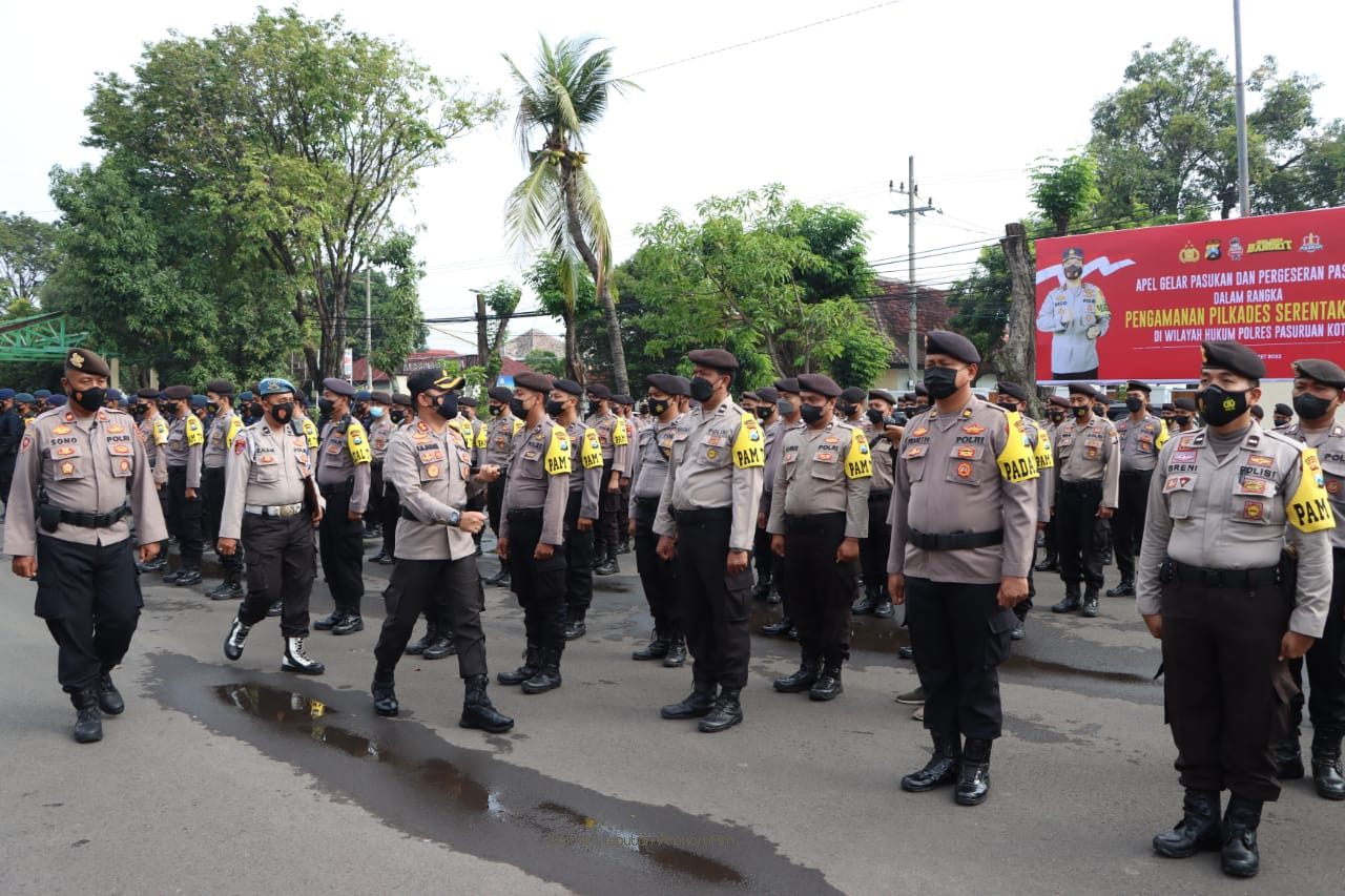 Ribuan Personel Gabungan Siap Amankan Pilkades 2022 di Kabupaten Pasuruan 