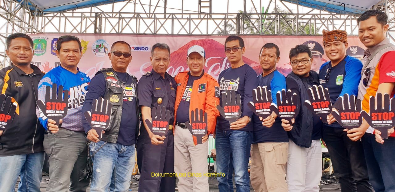 Sosialiasi Pemberantasan Barang Kena Cukai Illegal, Bupati Irsyad Yusuf dan Ratusan Riders, Motoran ke Tosari
