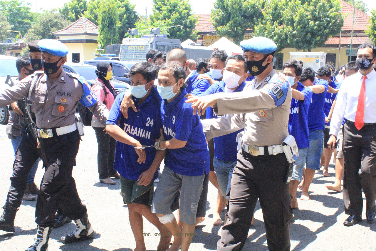 Operasi Tumpas Narkoba Semereu 2020, Polres Pasuruan Tangkap 18 Tersangka