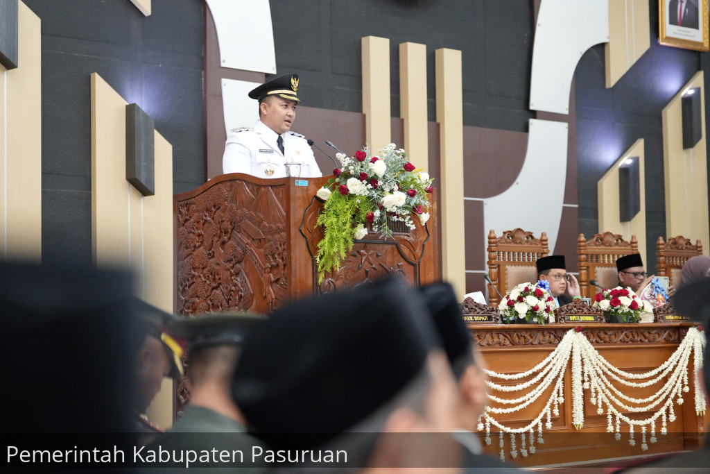 Perdana. Bupati Mas Rusdi Pidato Di Hadapan Seluruh Anggota DPRD Kabupaten Pasuruan
